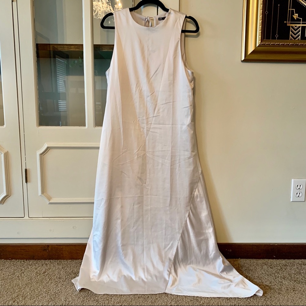 ZARA SATIN EFFECT MAXI DRESS